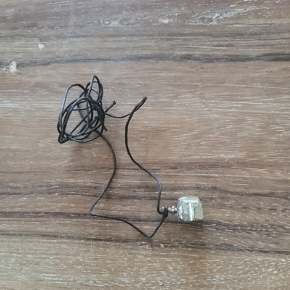 Pyrite necklace adjustable cryatal stone